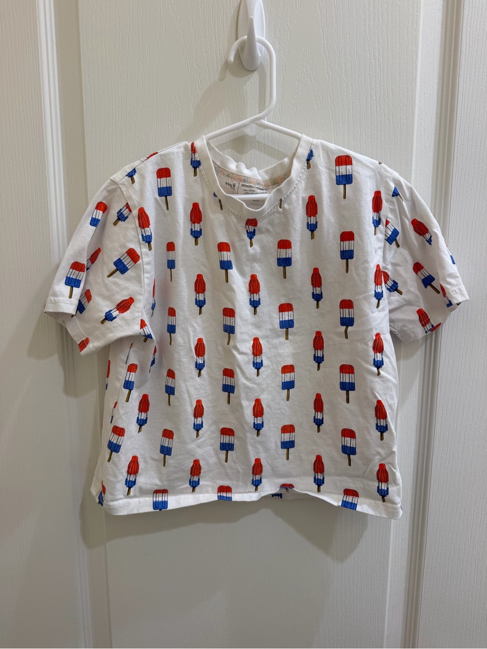 Minimalistic Folk Red White and Blue Popsicle Tee